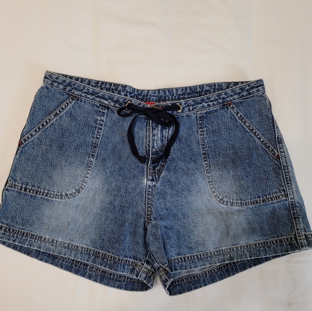 UNIONBAY Blue Denim Drawstring Shorts Size 9 Y2K style